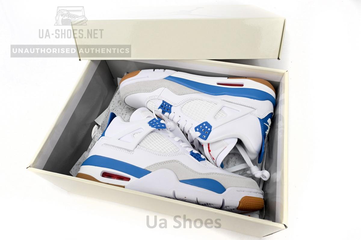 Nike SB x Air Jordan 4 White Blue - Image 4